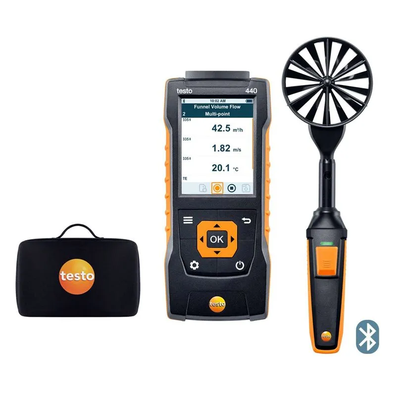 Testo 440 комплект измерительный с bluetooth-крыльчаткой 100 мм и кейсом