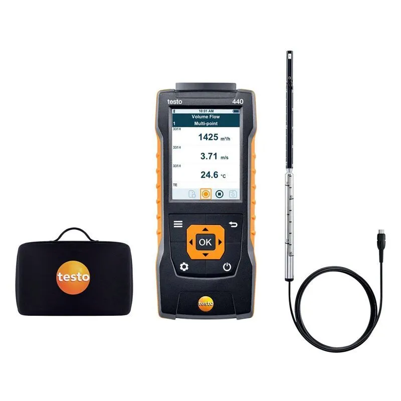 Testo 440 комплект измерительный с зондом с обогреваемой струной и кейсом