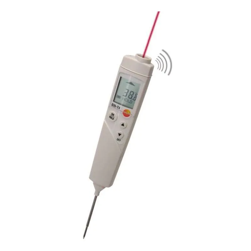Термометр инфракрасный Testo 826-T4 (арт: 0563 8284) с лазерным целеуказателем и проникающим пищевым зондом (оптика 6:1)