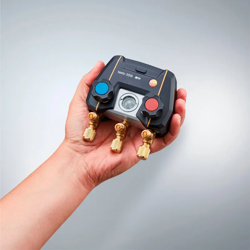 Коллектор манометрический Testo 550i (арт: 0564 3550) Комплект 1 - цифровой с беспроводными зондами-зажимами для труб (NTC)