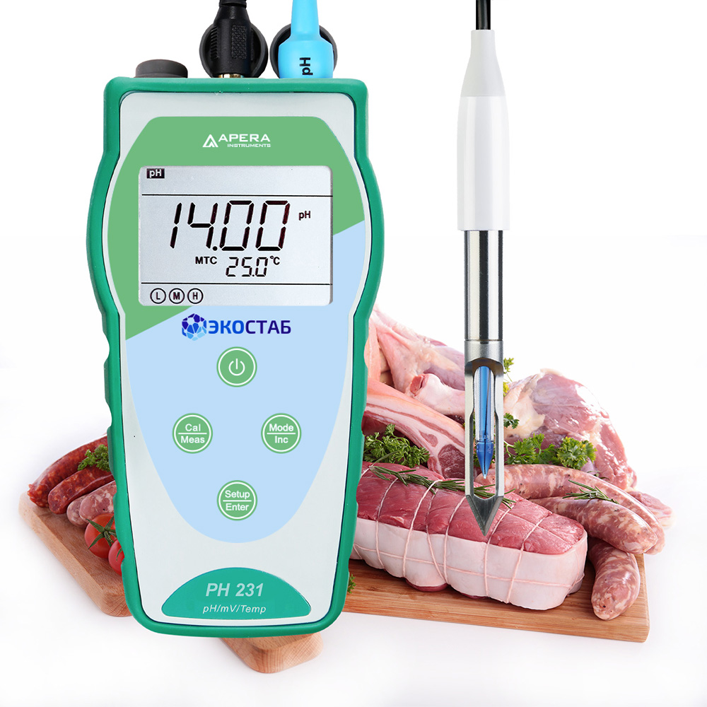 PH231MT портативный рН-метр ЭКОСТАБ для измерения рН мяса