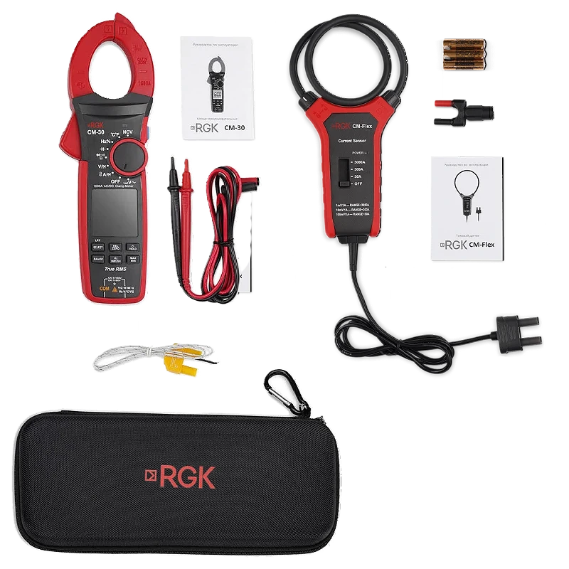 RGK CM-30 клещи токоизмерительные + токовый датчик RGK CM Flex