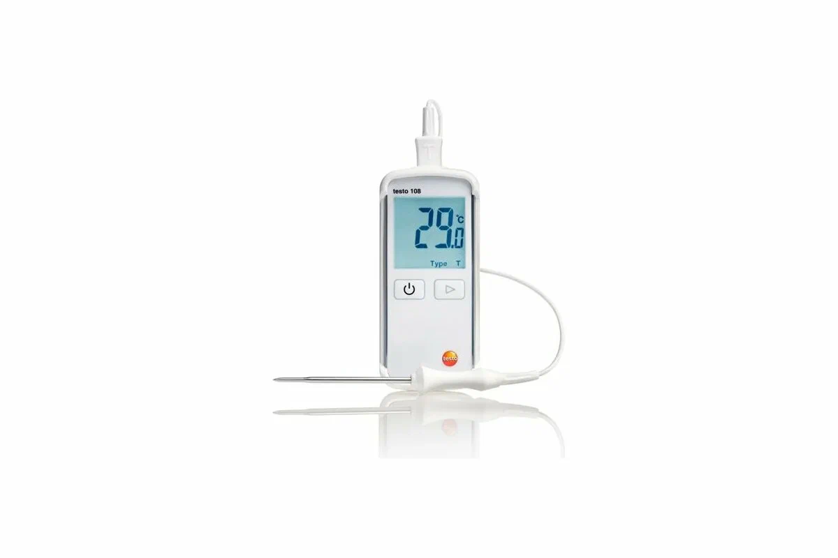 Testo 108 цифровой водонепроницаемый термометр с возможностью подключения зондов т/п Тип Т и К (Арт: 0563 1080) 