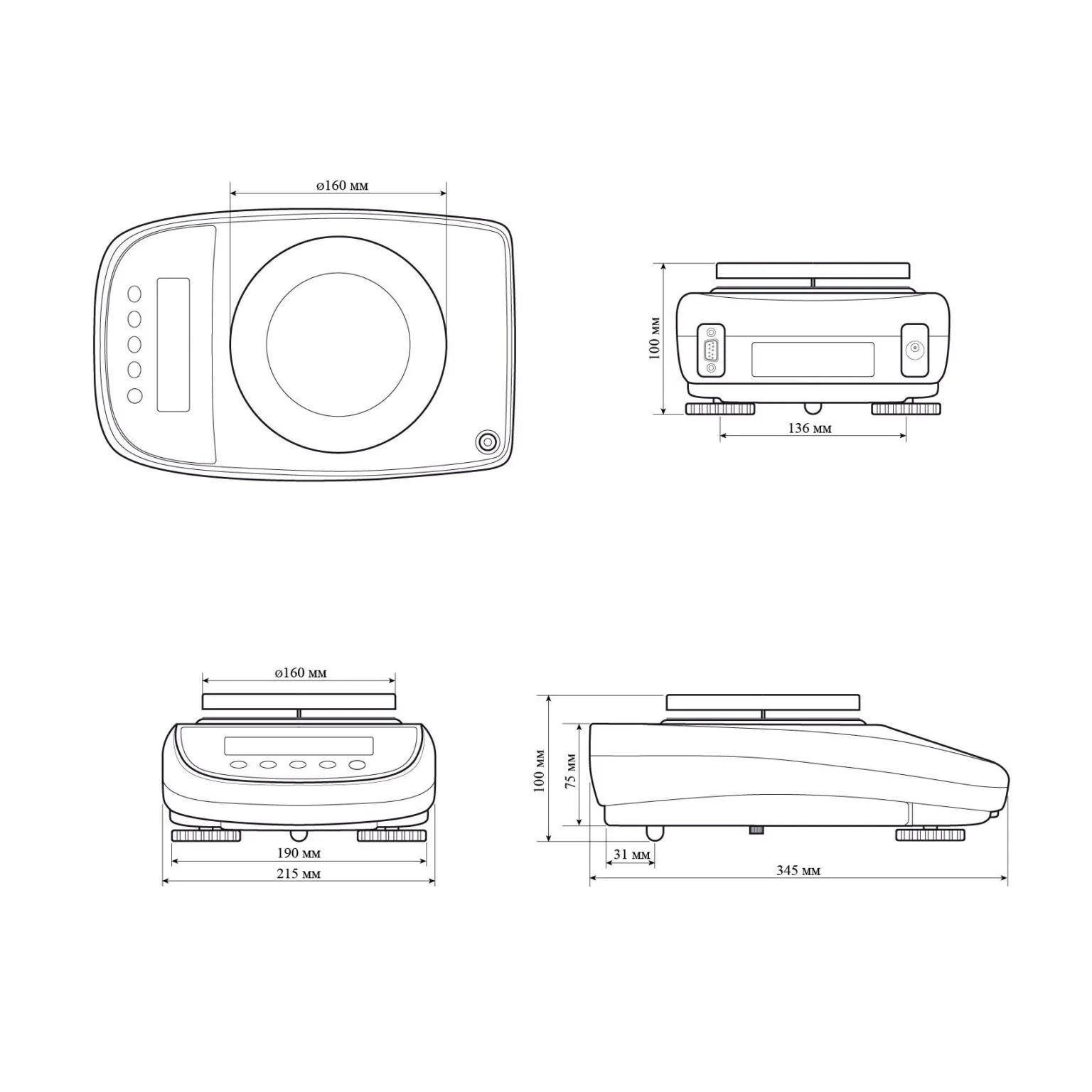 Габаритные размеры LG2202i