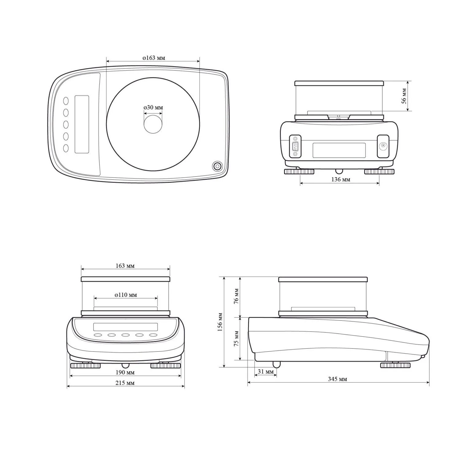 Габаритные размеры LG423i
